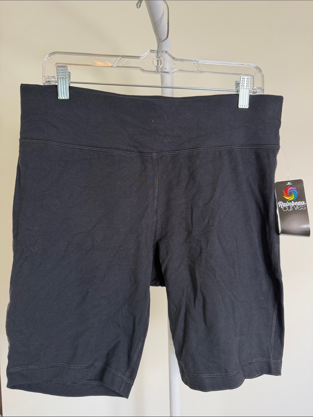 Rainbeau Curves Black Women's Bike Shorts - High-Waist Stretch